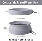 SLSON no spill pet feeding dish showing 33 Ounce capacity profile.