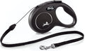 Flexi New Classic Cord Retractable Dog Leash in black front view