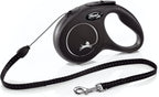 Flexi New Classic Cord Retractable Dog Leash in black front view