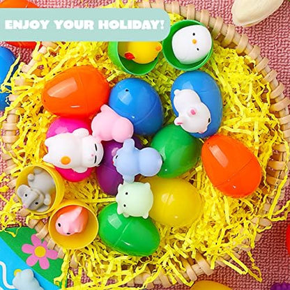 Hinged plastic Easter eggs being hidden in green grass for an outdoor holiday search activity.