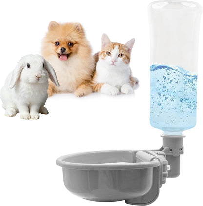 VANNON 16oz Pet Water Bottle, Gravity Dog Water Bowl Dispenser for Cage, Anti-Overflow Water Dispenser for Small Dogs, Cats, Rabbits and Other Small Animals, BPA Free, Grey - Image 15