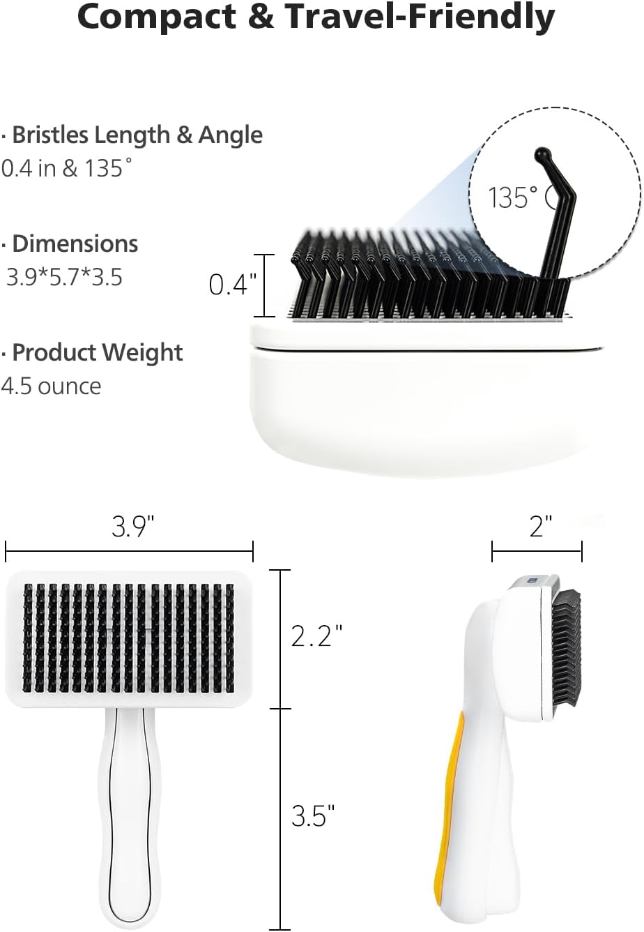 PETHROOM Self-Cleaning Slicker Brush for Dogs & Cats - Gentle Grooming & Deshedding Tool, Removes Mats & Tangles, Skin-Friendly Coated Tips, One-Touch Hair Removal Button - Image 9