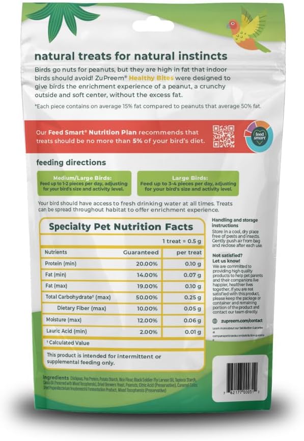 ZuPreem Healthy Bites 3 ounce package side profile