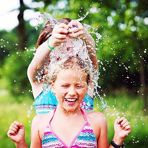 Close up view of the durable natural latex texture of Hibery water bombs preventing overnight leaks.