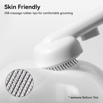 Demonstration of one-click cleaning button on Aumuca brush
