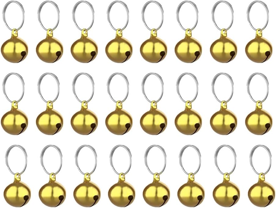 SKYPIA Round Dog Bells Dog Charm Bells Pet Pendant, 3 PCS Anti-Lost Training Bells for Collars, Suitable for Pet Pendant Accessories 1/2-Inch Gold - Image 9