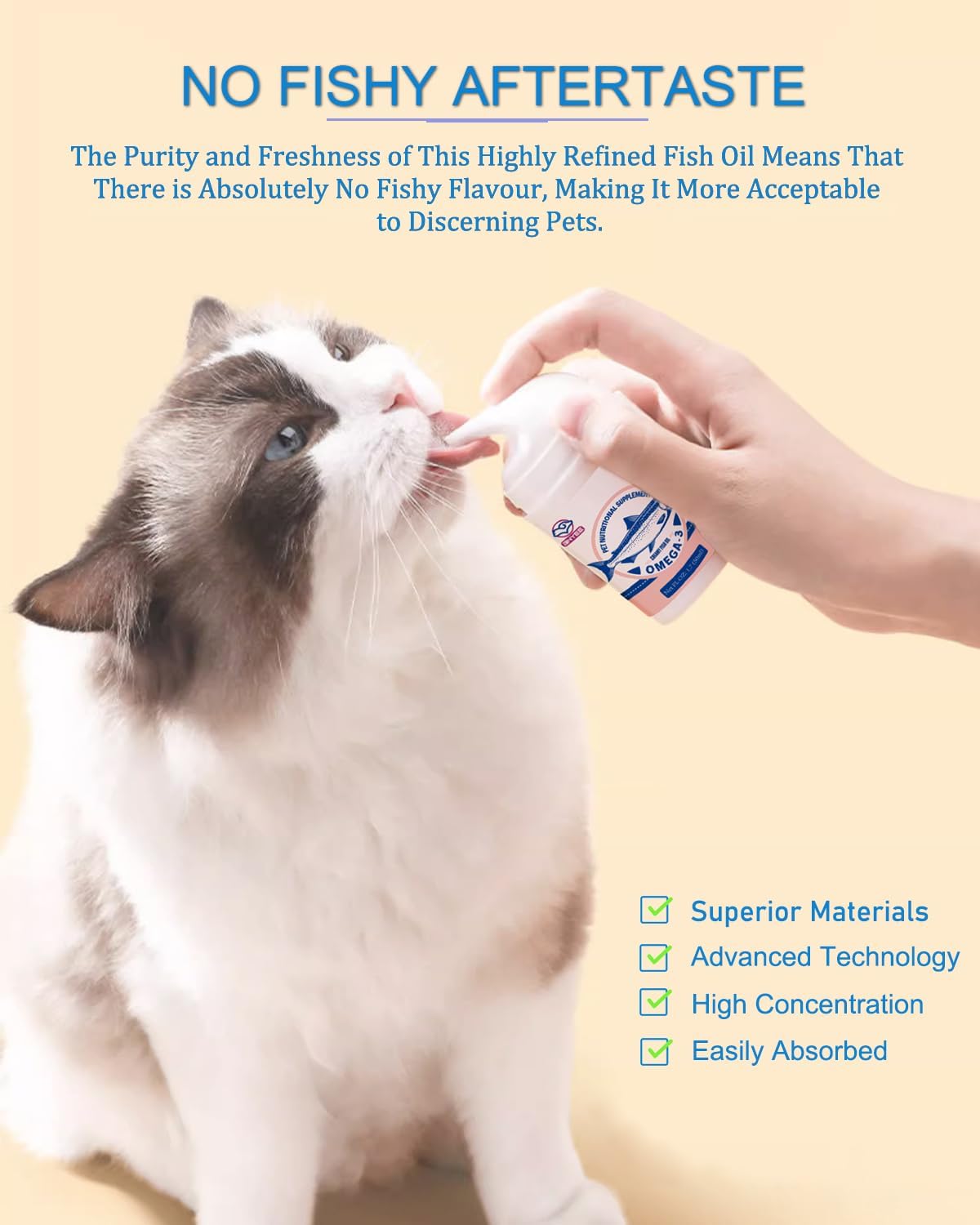 BNYEE skin and coat support fish oil supplement for cats and small dogs