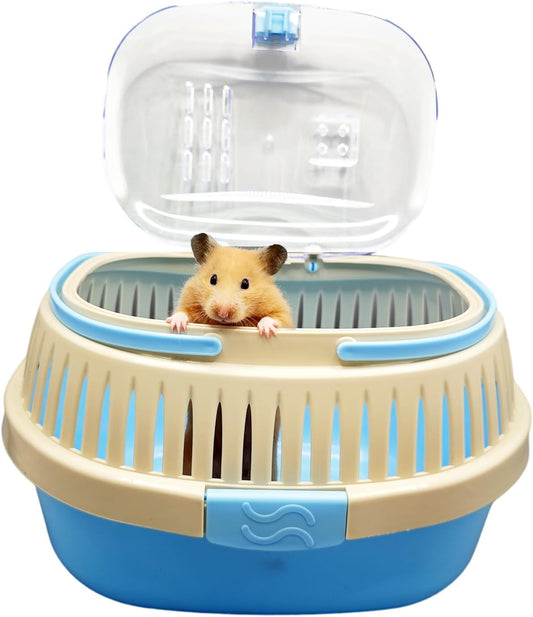 Hamster Carrier Guinea Pig Carrier 13 X 11 X 8 In Portable Hamster Travel Cage with Ventilation Holes Outdoor Small Animal Carrier for Rat Gerbils Rabbit Hedgehog Squirrel Mouse Sugar Glider - Image 1