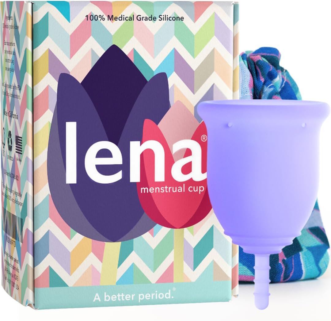 Lena Menstrual Cup Original Large Purple front view medical grade silicone