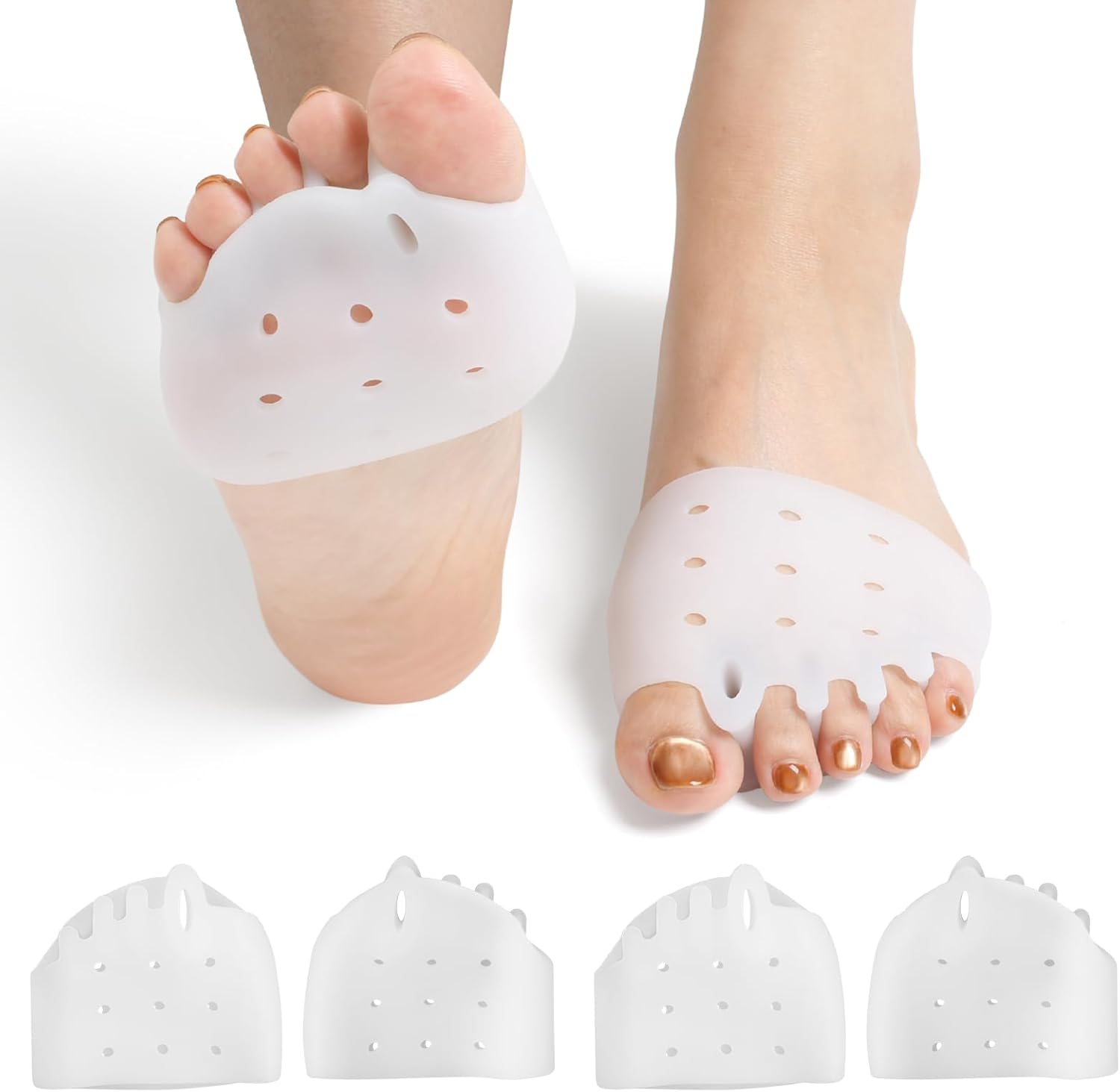 JWHOO Toe Separators Metatarsal Pads front view for bunion relief