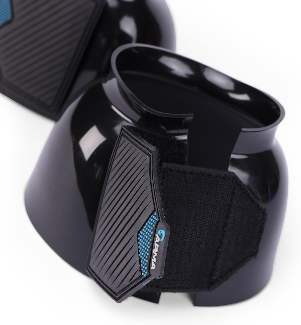 ARMA equestrian overreach boots showing double sided touch close straps close up