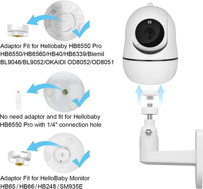 Aoztsun baby monitor wall mount showing 360 degree swivel adjustment