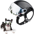 Billionchains dog helmet front view with silver visor