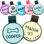 Silent Silicone Dog Tags, Custom Engraved Pet ID Tags for Cats and Dogs, Personalized Small Size Cat Tags with Cute Designs (Designs, Small) - Image 12