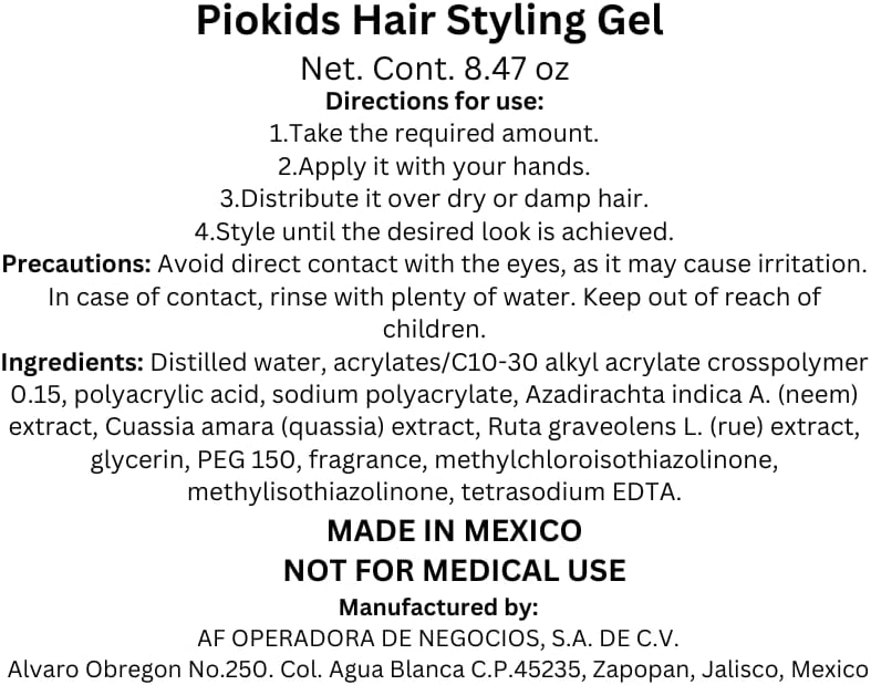 Authentic Piokids hair care for school kids