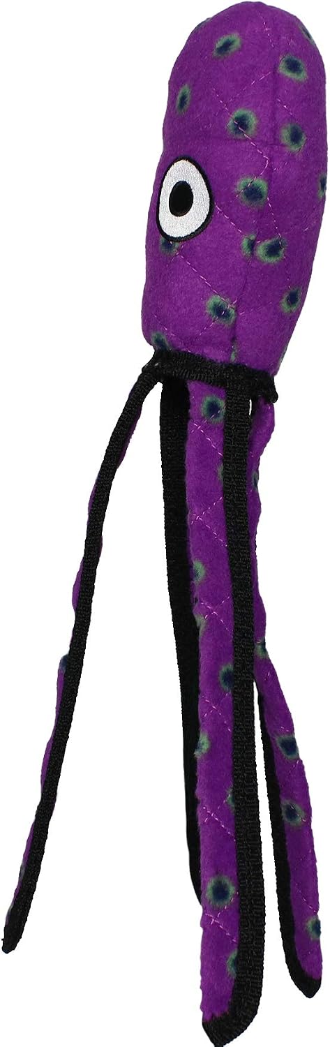 Tuffy purple squid dog toy front view