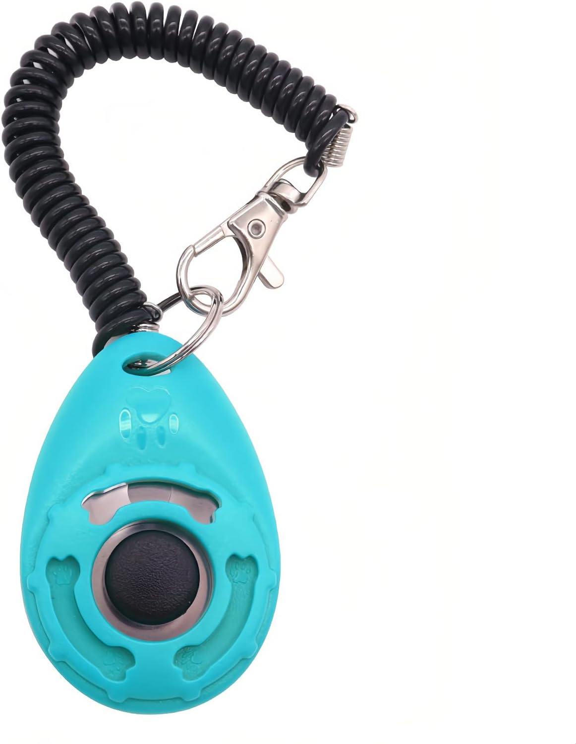 Close up view of the mechanical pet training tool clicker button
