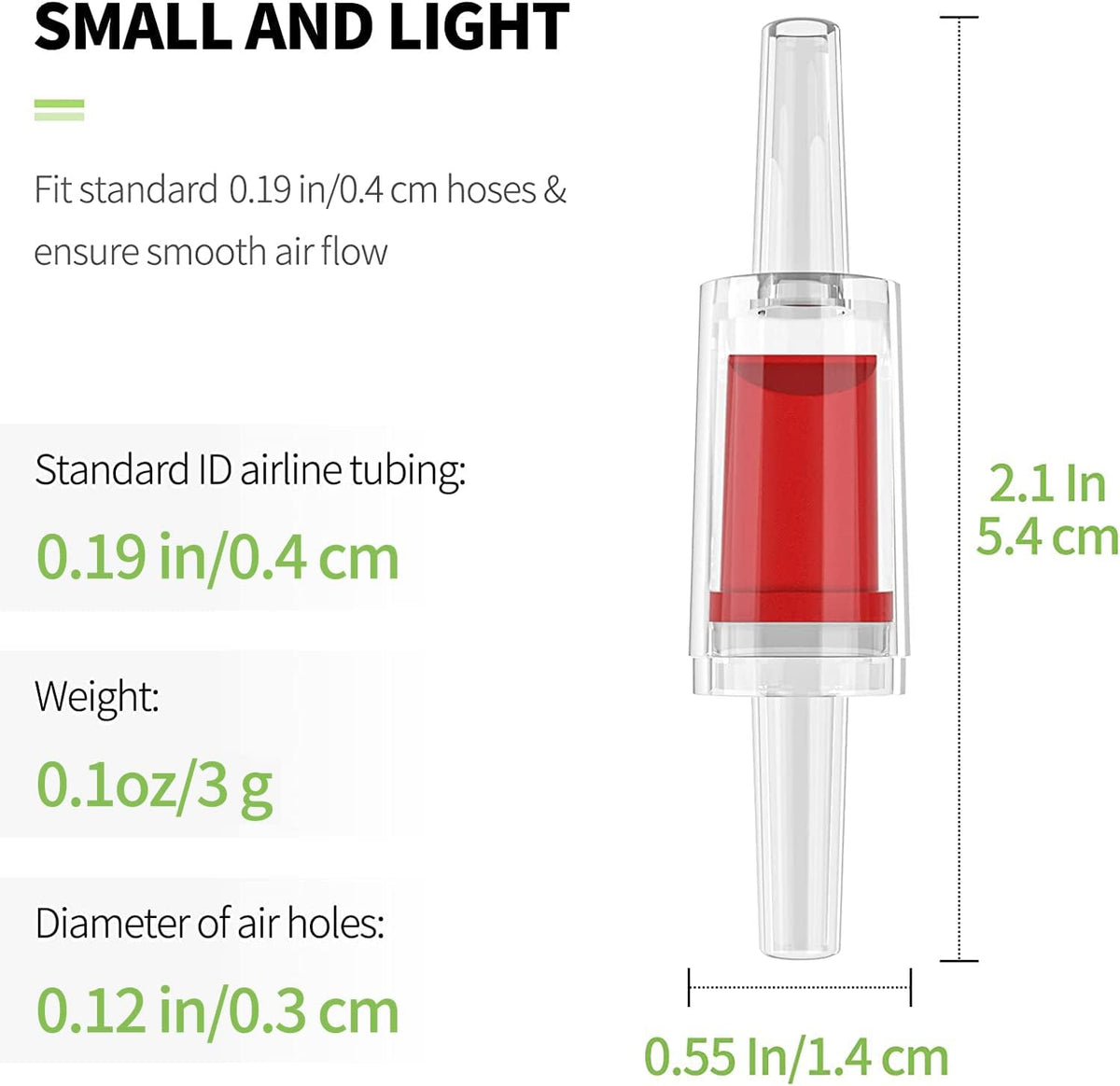 Pawfly aquarium air pump check valve front view