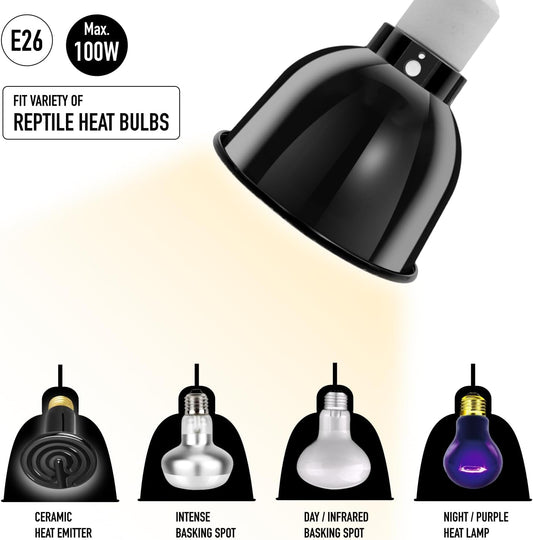 Reptiking 5.5 inch standard dome lamp showing heat resistant ceramic socket interior
