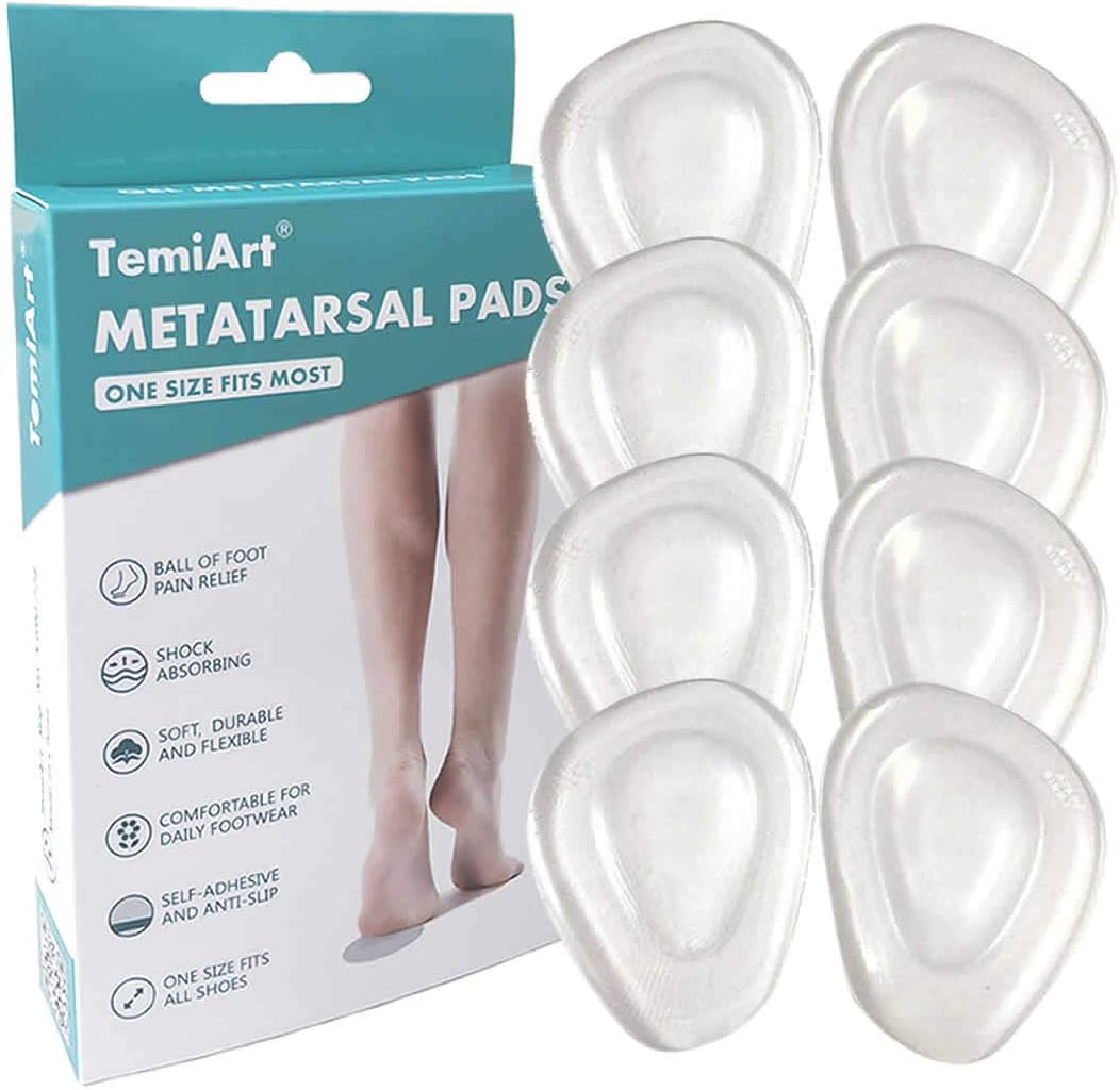 Temiart Ball of Foot Cushions front view medical grade gel pads