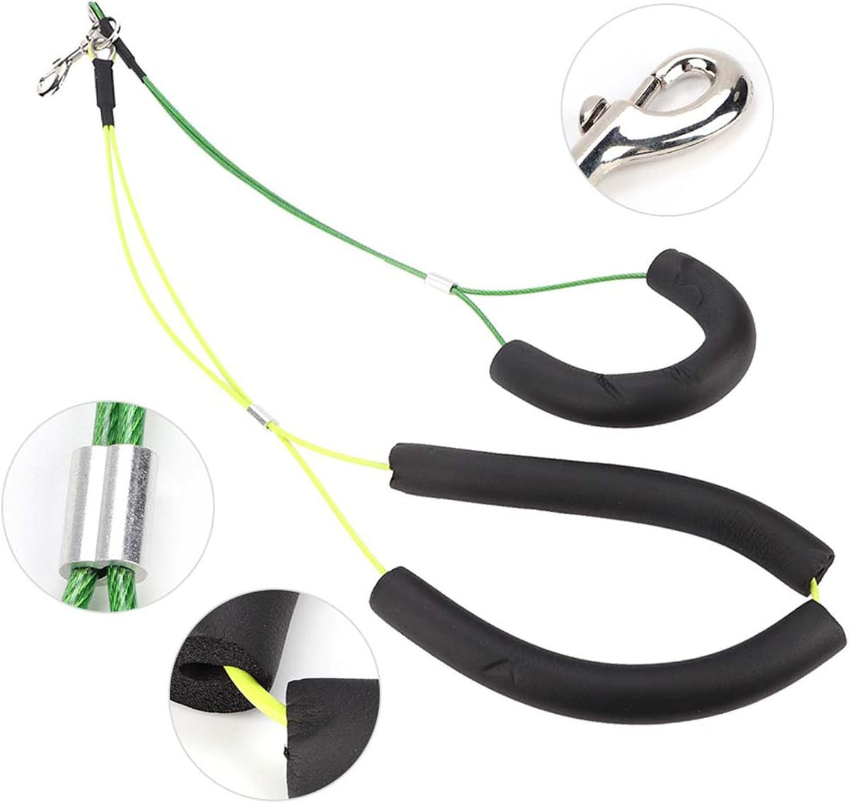 Close-up of the soft foam cotton padding on the pet grooming restraint
