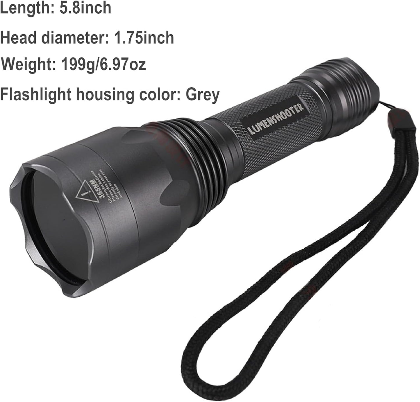 LUMENSHOOTER S3 365nm UV Flashlight with 3 LEDs, Powerful Blacklight Flashlights for Pet Urine Detection, Resin Curing, Rocks, Scorpion - Image 7