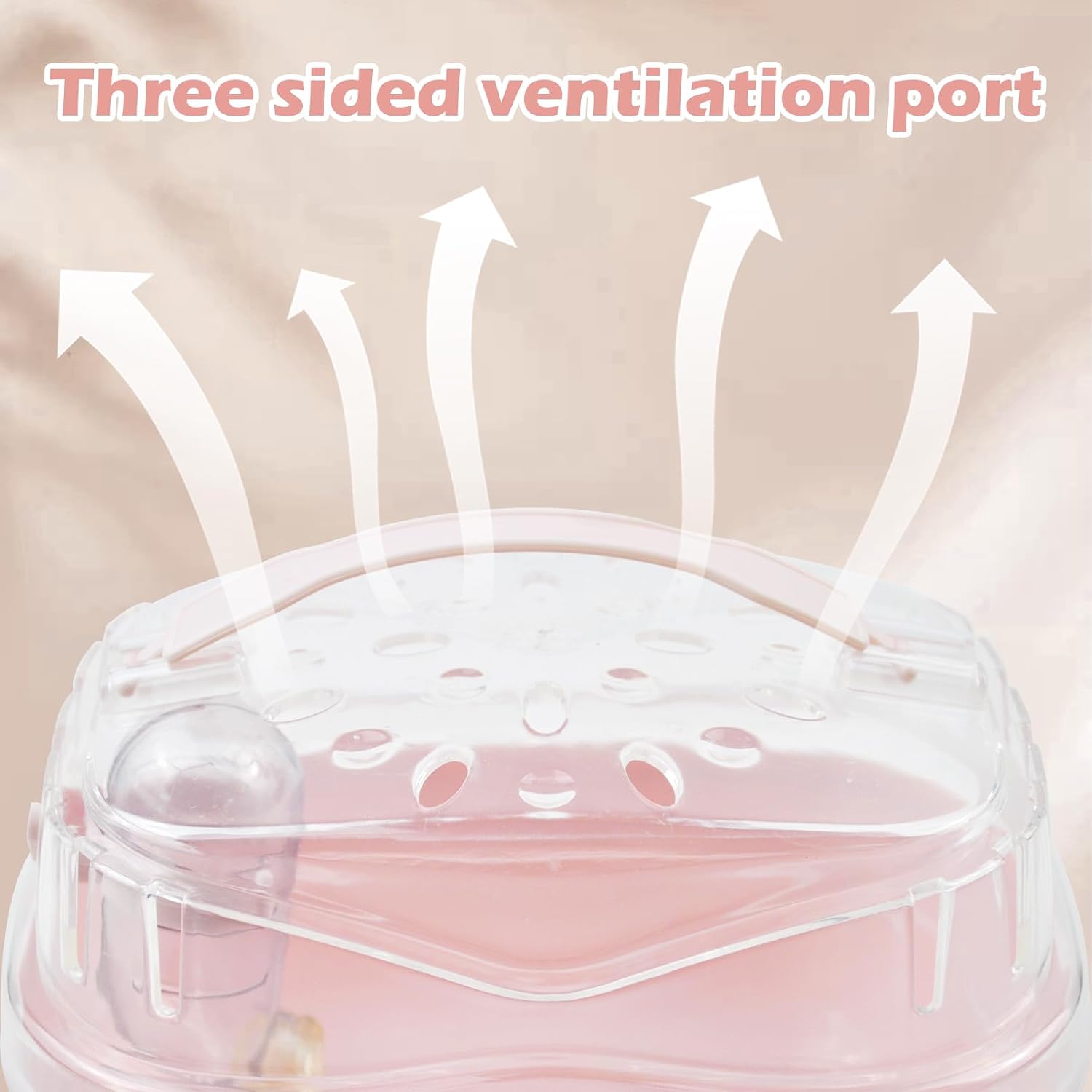 Hamster Carrier Cage with Water Bottle,Portable Hamsters Travel Cage Plastic Guinea Pig Carrying Cases Small Animal Carry Cage for Dwarf Hamsters Chinchillas Hedgehog Mouse(Pink) - Image 5