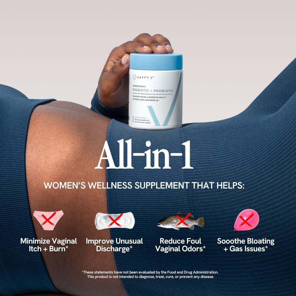 Happy V feminine wellness probiotic capsule size