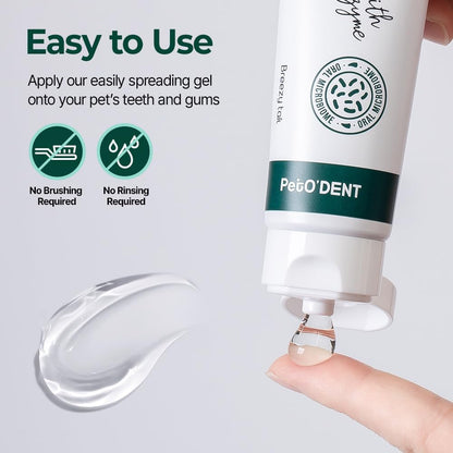Breezytail pet toothpaste containing papain enzymes and microbiomes