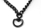 Adjustable black stainless steel pet training pinch collar side profile layout