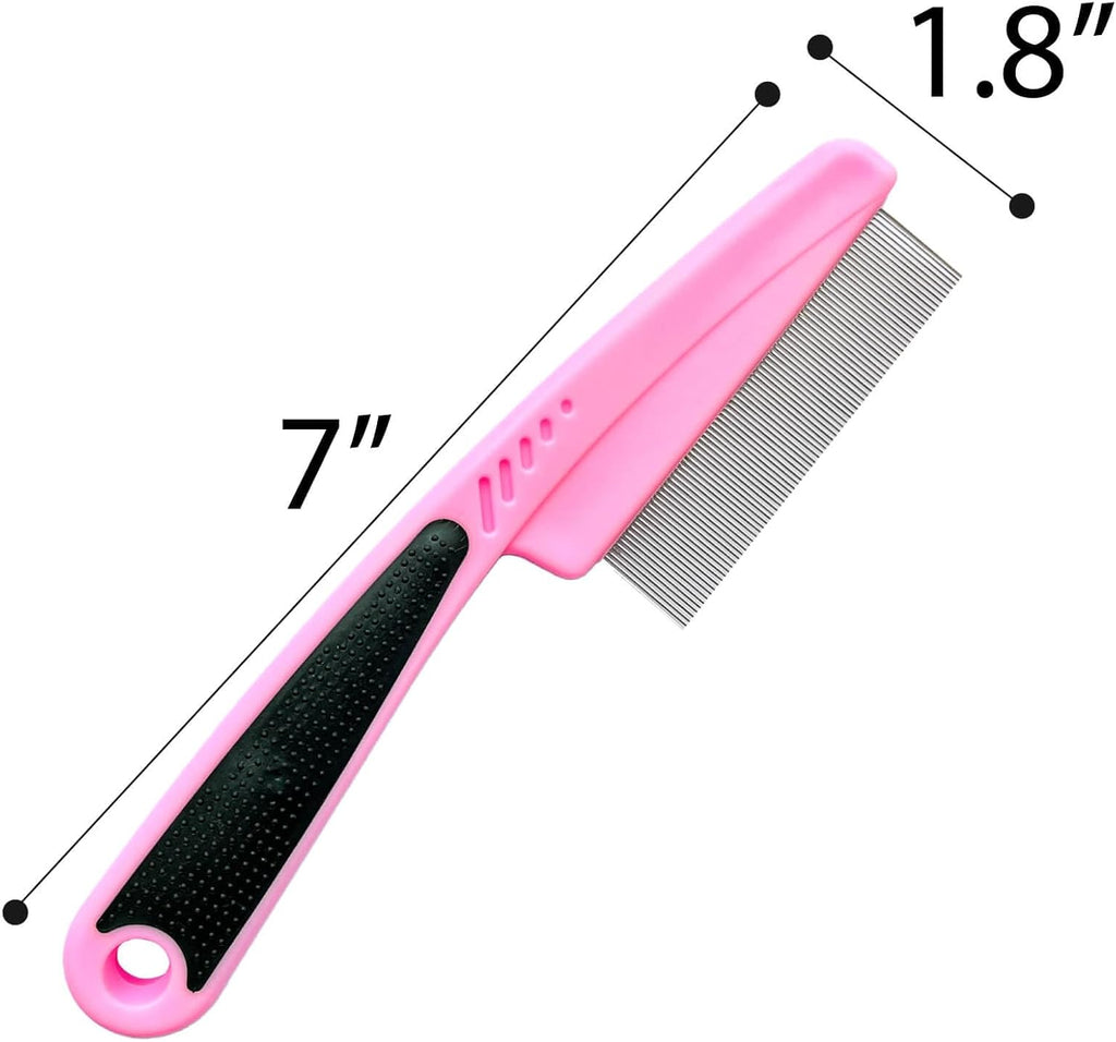 Stainless steel fine-toothed pet grooming comb for lice removal
