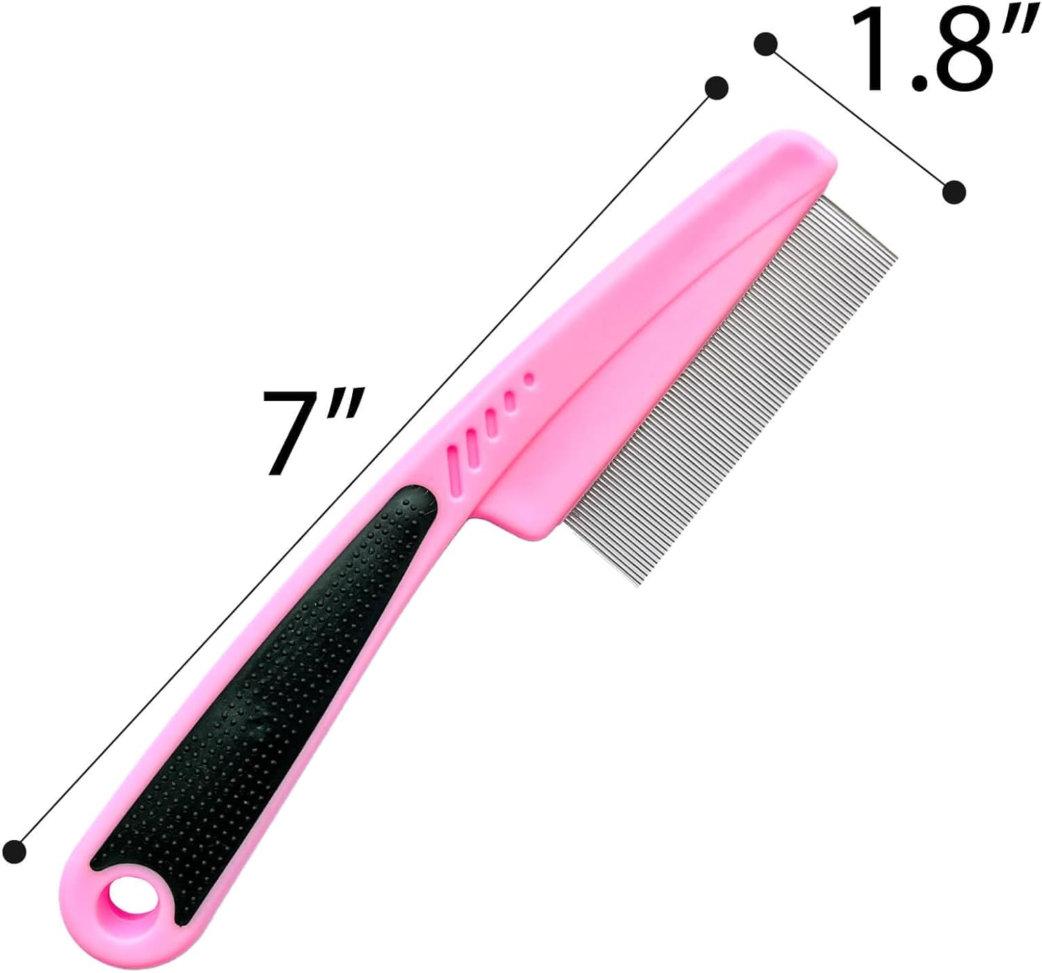Stainless steel fine-toothed pet grooming comb for lice removal