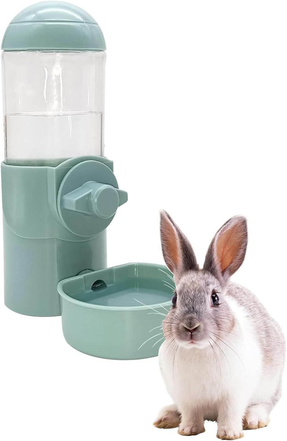 Tfwadmx Rabbit Watter Bottle 17oz Hanging Guinea Pig Automatic Water Dispenser No Drip Small Animal Cage Water Feeder Bowl for Bunny Chinchilla Hedgehog Ferret 2PCS (Grey) - Image 9