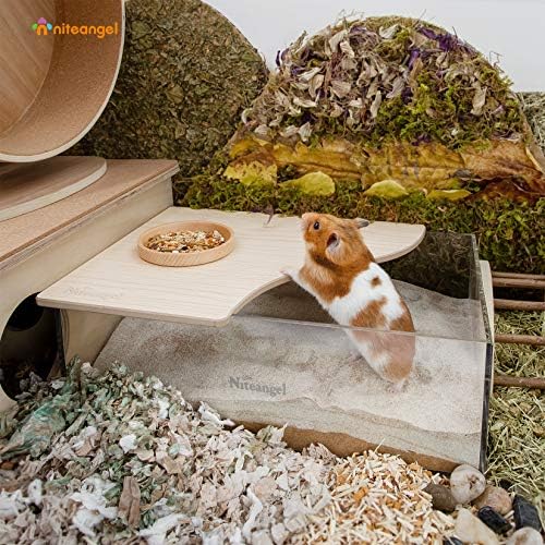 Niteangel Animal Sand-Bath Box: - Acrylic Critter's Sand Bath Shower Room & Digging Sand Container for Hamsters Mice Lemming Gerbils or Other Small Pets (Rectangle, Burlywood) - Image 4
