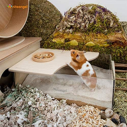 Niteangel Animal Sand-Bath Box: - Acrylic Critter's Sand Bath Shower Room & Digging Sand Container for Hamsters Mice Lemming Gerbils or Other Small Pets (Rectangle, Burlywood) - Image 4