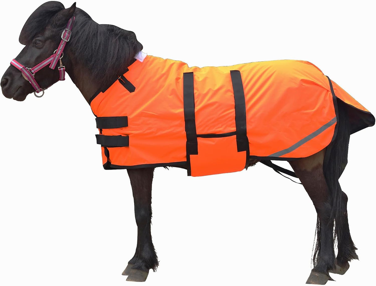 LEAFOREST 300 Denier Waterproof Pony Rug front view of the orange winter blanket
