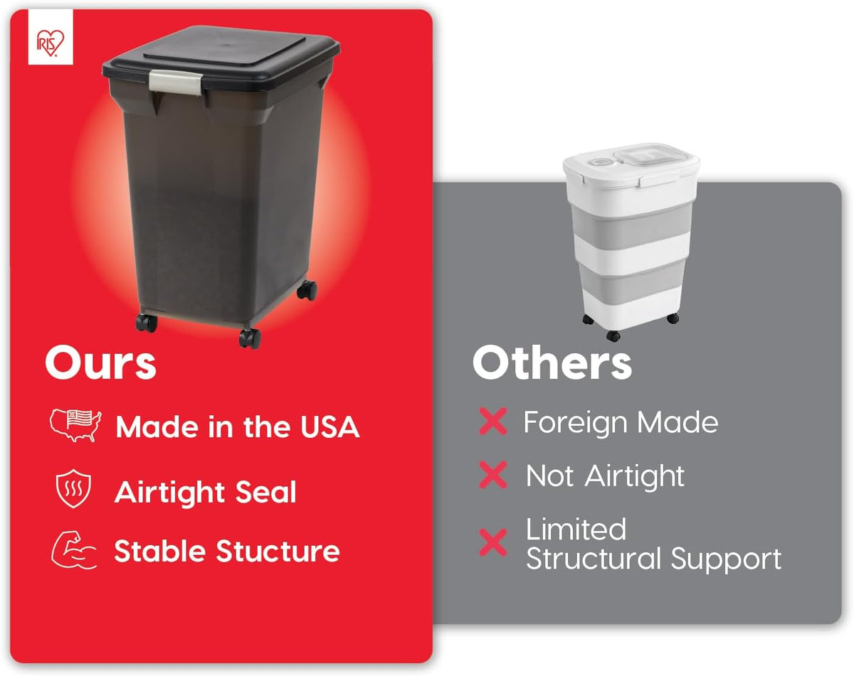 Iris Usa 58 lb container with lid open showing large opening