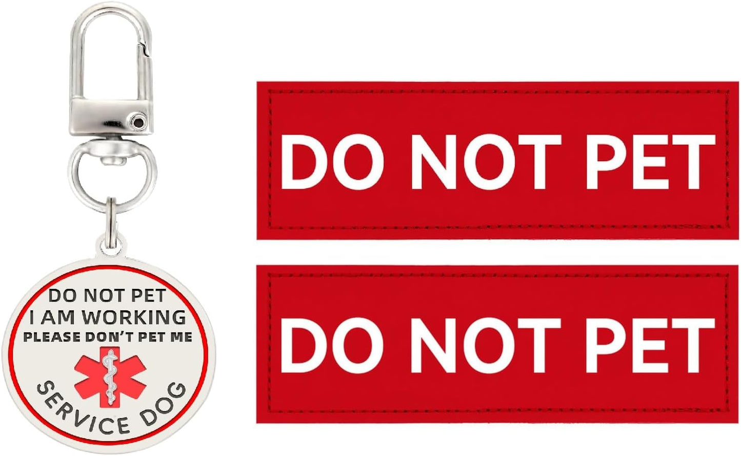 Service Dog Patches 2Pcs, Servcie Dog ID Tag Easily Attach to Collar, Harness, Vest (Medium- 1.18 x 4.33) - Image 11