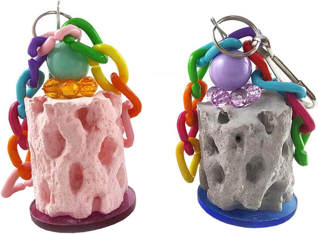 Dimensions display for Wontee bird calcium grinding chew toy.