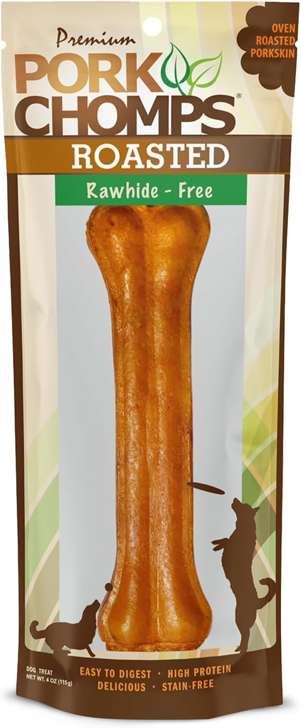 Pork Chomps Roasted Pressed Pork Skin Dog Chews, 4.5-inch Bone, 2 Count - Image 10
