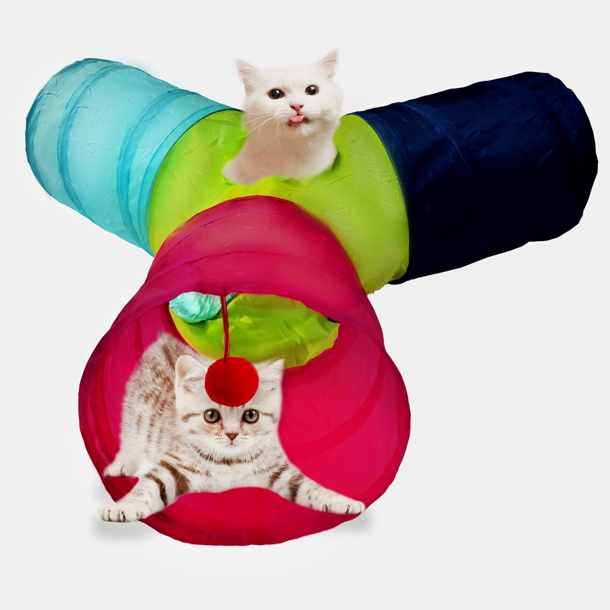 Deofun interactive pet tunnel toy stored compactly flat