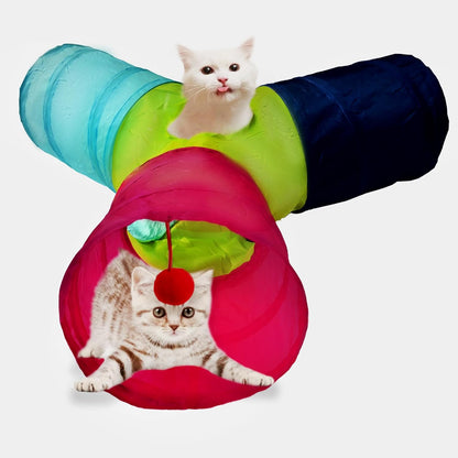 Deofun interactive pet tunnel toy stored compactly flat