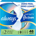Always Infinity Flexfoam Pads Size 2 front view packaging for heavy flow.