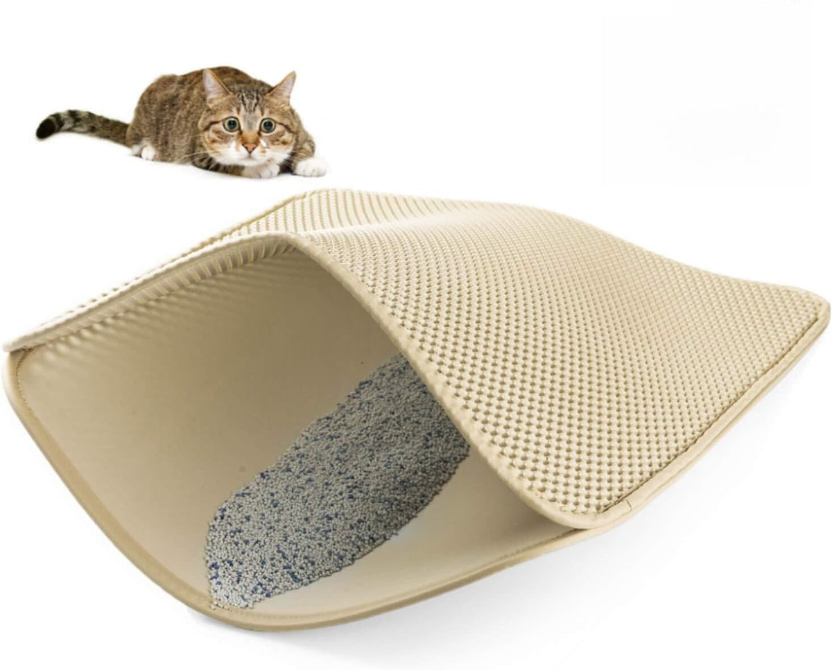 WePet Cat Litter Mat, Kitty Litter Trapping Mat, Honeycomb Double Layer Mats, No Phthalate, Urine Waterproof, Easy Clean, Scatter Control, Catcher Litter Tray Box Rug Carpet - Image 13