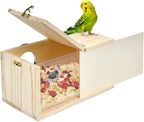 Parakeet Nesting Box Cockatiel Nesting Natural Pine Bird Nest Bird Breeding Box House Acrylic Transparent Bird Box with Detachable Wooden Board for Lovebirds Cockatiel Budgie Conure Parrot L - Image 7