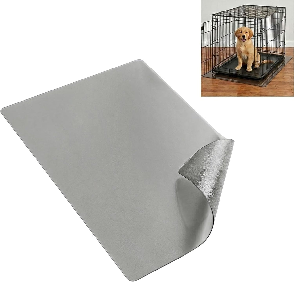 Amoyttn 48 x 30 Inch dog crate floor protector mat front view