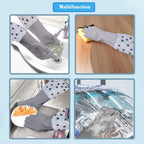 Pair of gray heat resistant pet cleaning gloves