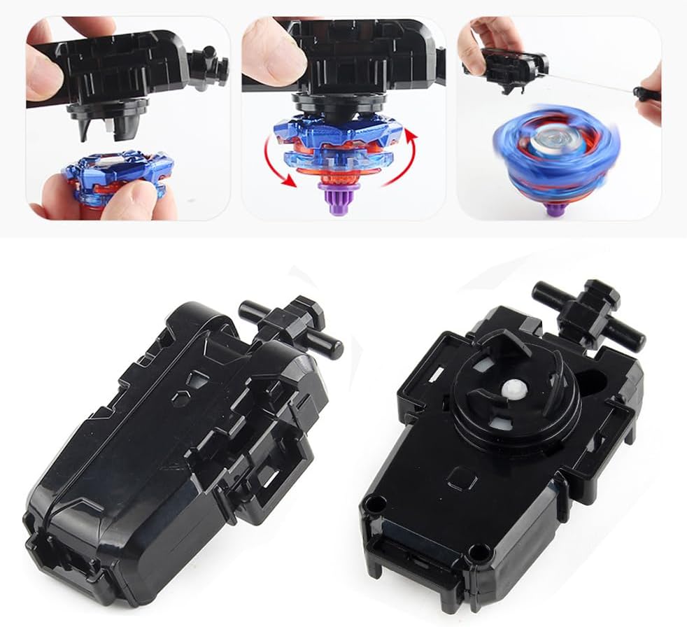 Two way launchers and professional grip for gyro battles