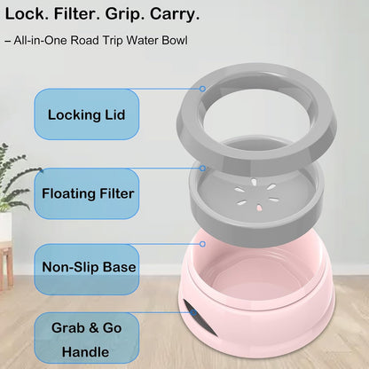 Spill proof dog water dispenser for small and medium pets