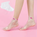 Borsicge disposable plastic foot covers box and bulk stack front view